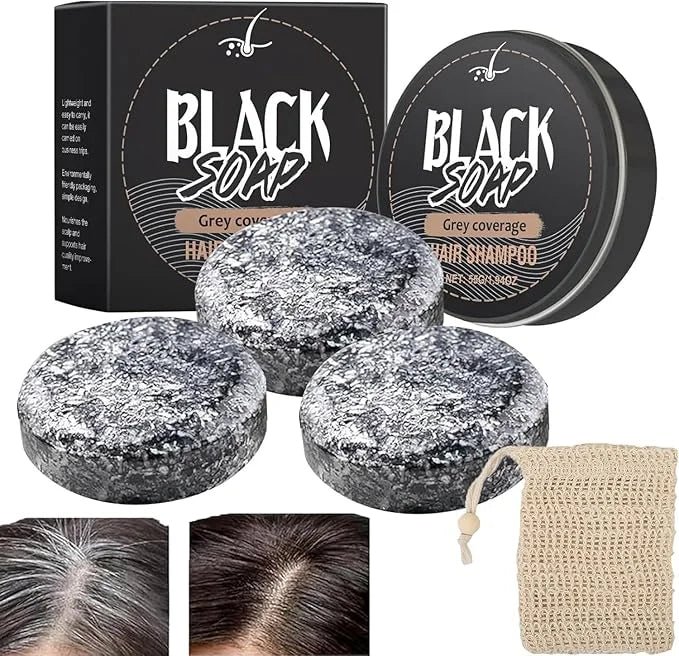 الصابون الأسود للشيب وتكثيف الشعر